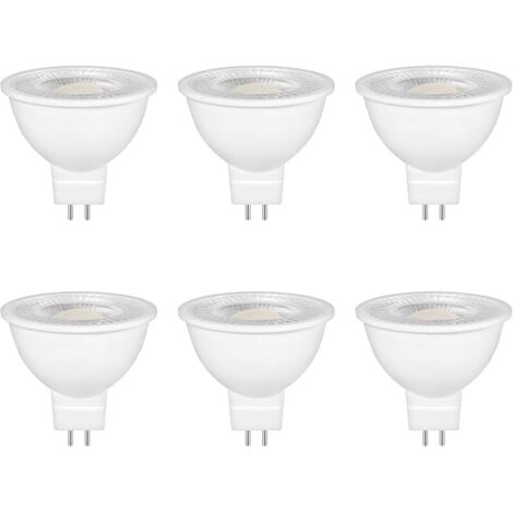 Ampoule GU5.3 LED 5W Spot, Blanc Neutre 4000K, Équivalent 35W 50W Halogène, 500LM, AC/DC 12V, 120° Angle, GU5.3 Base à 2 Broches, Non-dimmable, LED Spot MR16 Lampe Réflecteur, lot de 6