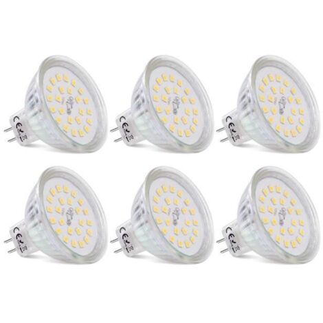 Ampoule GU5.3 MR16 LED 12V 5W Equivalent à 35-45W Lampe Halogène,Lumière Blanche Naturelle 4000K,430LM, Angle 120°,24 x 2835 SMD,