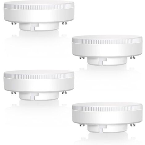 Ampoule GX53 LED 7W, Blanc Chaud 2700K, Non Dimmable, Équivalent à 50W Halogène, Ampoule LED GX53 Spot pour Armoires, Vitrines, 180°, AC 220V, 650LM, Lot de 4