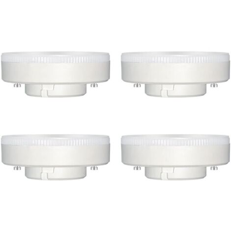 Ampoule GX53 LED 9W, Blanc Froid 6000K, 180°, Équivalent Lampe GX53 CFL & Halogène, 800LM, Non-dimmable, Spot LED Encastrable pour Meuble Cuisine/Plafond/Armoire, lot de 4 [Classe énergétique F]
