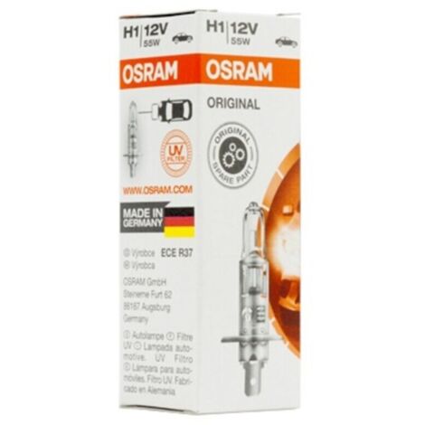 Osram – Ampoule halogène H1 12V 55W P14,5S – Lumière blanche – Éclairage supérieur – Longue durée de vie – Pour véhicules et projecteurs