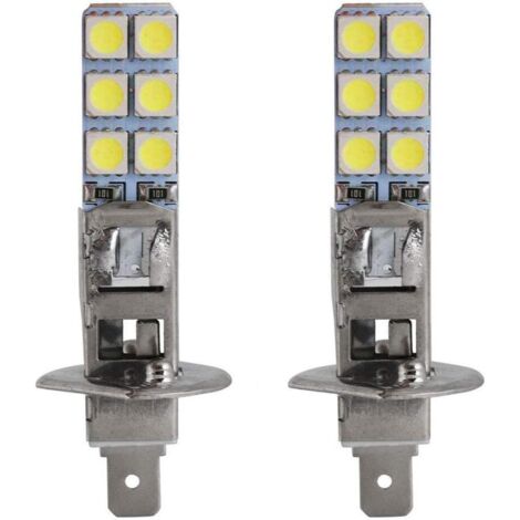 Ampoule H1 LED - 2 Pièces - Aluminium - 55W 12V 6000K - Phare Antibrouillard - Blanc