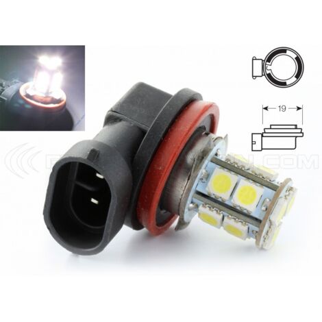 Ampoule H11 LED SMD 13 LED - 12V - Blanc - Faible encombrement - PGJ19-2