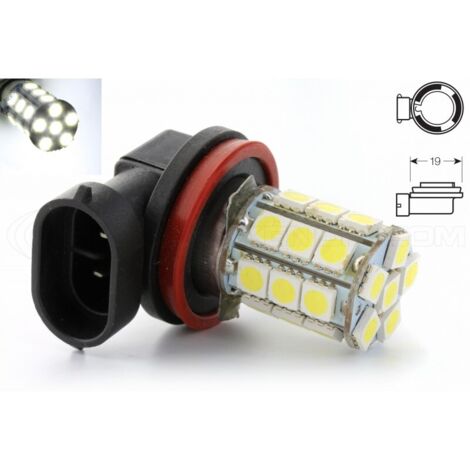 Ampoule H11 LED SMD 27 LED - PGJ19-2 - 12V - Ampoule de signalisation - Feux de jour - Antibrouillard LED