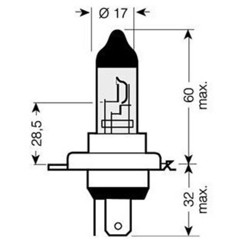 Ampoule H4 - 12V 60/55W P43t