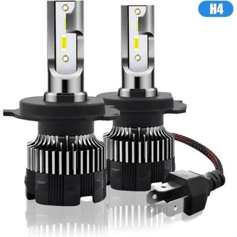 Ampoule H4 Led, 120W 20000LM 6500K très brillant blanc CSP LED kit de conversion de phare, IP67 étanche, plug and play,pack de 2