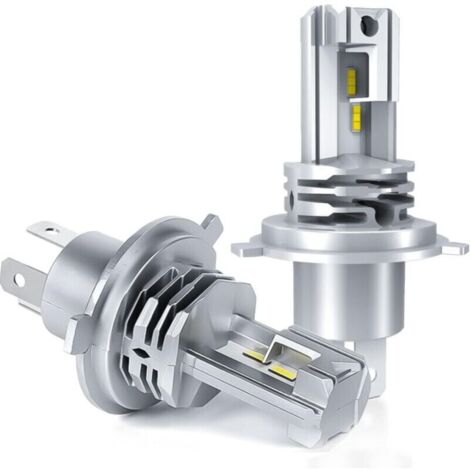 Ampoule H4 LED, 6000K Blanc pour Voiture de Hi/Lo Beam Kit d'ampoule Phare de Conversion. (2 Pcs)