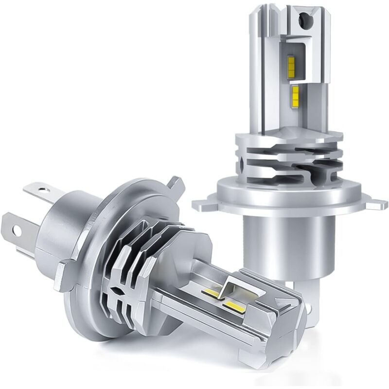 Ampoule H4 LED, 6500K Blanc pour Voiture de 12V-24V Hi/Lo Beam Kit d'ampoule Phare de Conversion. (2 Pcs) (Garantie de 2 Ans)