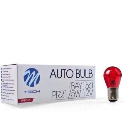 AMPOULE HALOGENE BAY15D 12V 21/5W ROUGE (BOITE DE 10) MTECH
