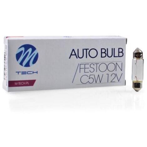 AMPOULE HALOGENE C5W SV8.5 (36MM) T11X36 12V 5W (BOITE DE 10) MTECH