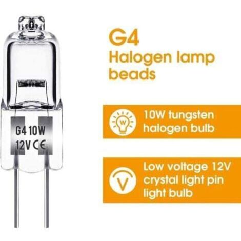 Ampoule Halogene G4, Ampoule G4 12V 10W, blanc chaud 3000K, 150LM, Intensité Variable, LampeHalogene G4, Lampe à Capsule Transparente, paquet de 10