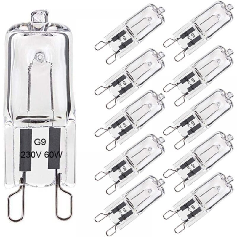 Ampoule Halogène G9 60W Blanc Chaud 2800K 680LM 230V Dimmable Halogène Capsule Ampoule Filament Lot de 10