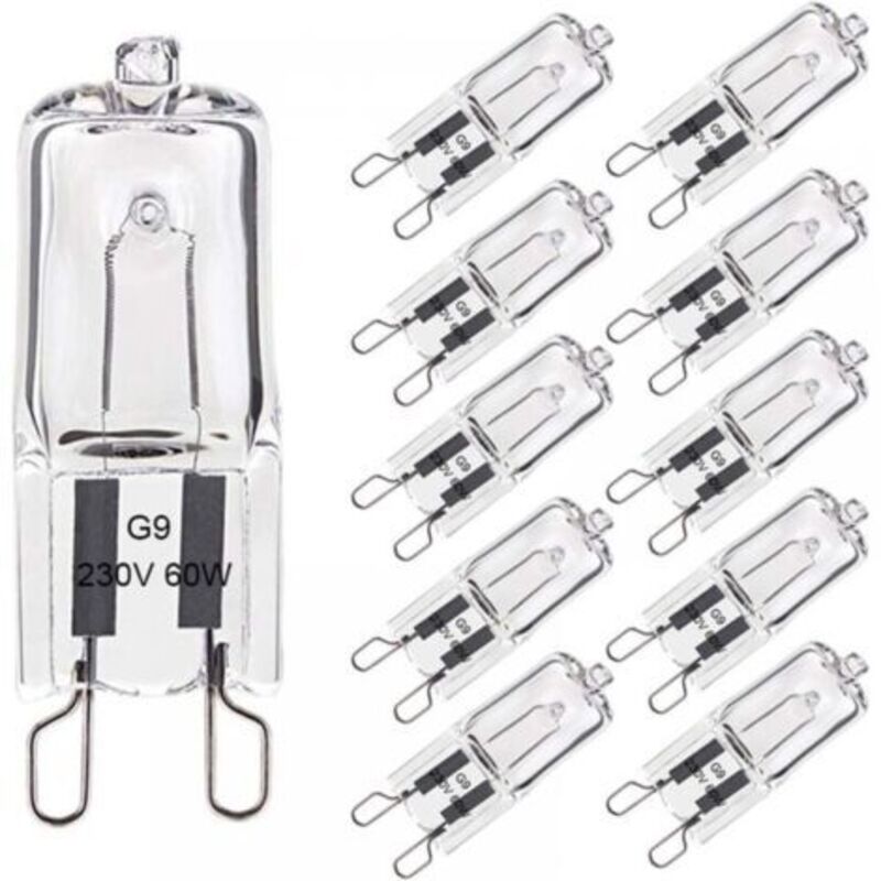 Ampoule Halogène G9 60W Blanc Chaud 2800K 680LM 230V Dimmable Halogène Capsule Ampoule Filament Lot de 10