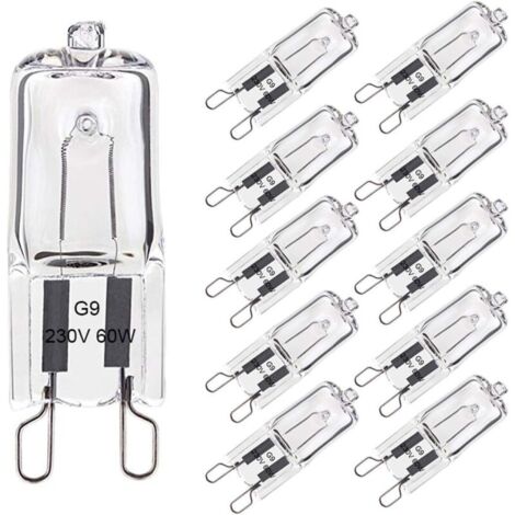 Ampoule Halogène G9 60W Blanc Chaud 2800K 680LM 230V Dimmable Halogène Capsule Ampoule Filament Lot de 10