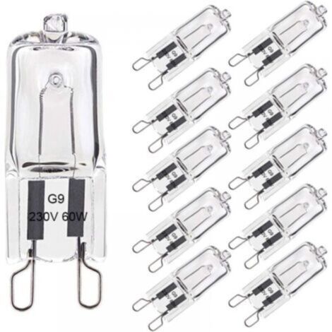 Ampoule Halogène G9 60W Blanc Chaud 2800K 680LM 230V Dimmable Halogène Capsule Ampoule Filament Lot de 10