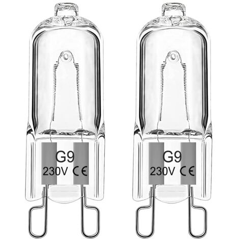 Ampoule Halogène G9 Pour Four 25W 230V Ampoule de Four G9 Dimmable Tolérance 300°C Pour AEG/Neff/Whirlpool/Smeg/Bosch, Micro-ondes, Blanc Chaud 2700K, Lot de 2