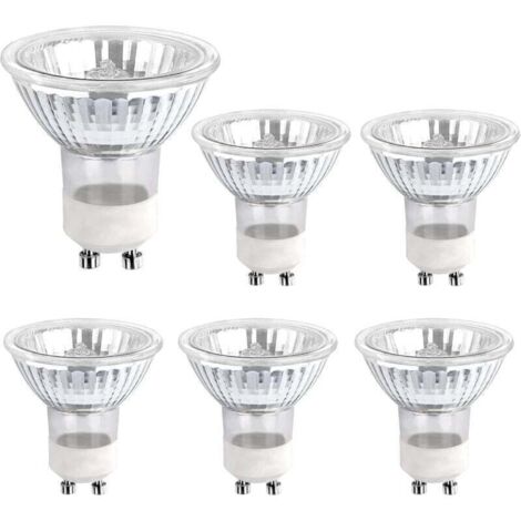 Ampoule Halogene GU10 35W 230V, 380lm Blanc Chaud 2700K, Dimmable Ampoule Spot Halogene, pour Lumière d'armoire, Lumières d'exposition, pack de 6