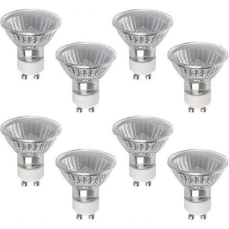 Ampoule halogène GU10 50 W, lot de 8 spots halogènes GU10, 220 V, blanc chaud 2800 K, ampoule halogène GU10 à intensité variable