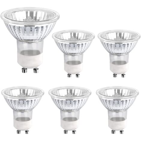 Ampoule Halogene GU10 50W 220V,  Dimmable Ampoule Spot Halogene MR16, pour Lumière d'armoire, Lumières d'exposition, pack de 6,OUYLAF