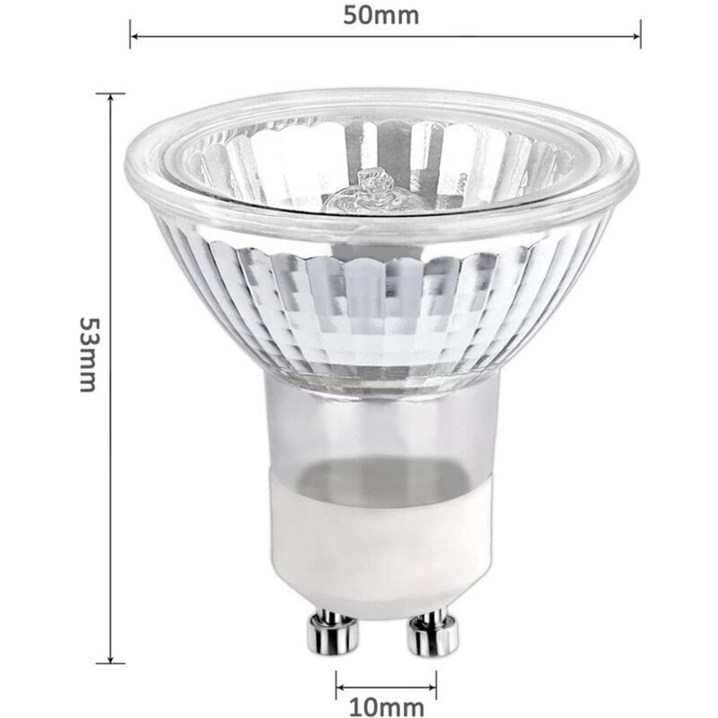 Ampoule halogène GU10 50W blanc chaud, projecteur à quartz basse tension, économie d'énergie et durable, indice de rendu des couleurs élevé pour