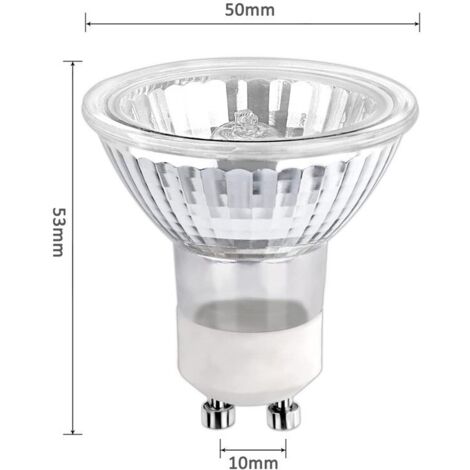 Ampoule halogène GU10 50W blanc chaud, projecteur à quartz basse tension, économie d'énergie et durable, indice de rendu des couleurs élevé pour éclairage domestique et commercial