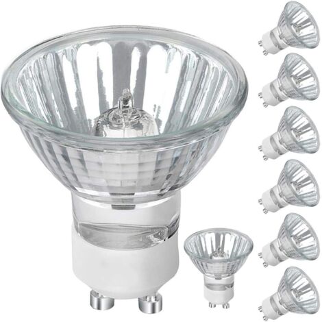 Ampoule halogène GU10, ampoule 50W 230V dimmable GU10, 500lm blanc chaud 2700K, pour éclairage d'armoire, éclairage d'affichage (8 pièces)