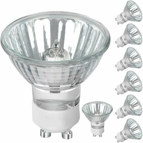 Ampoule halogène GU10, ampoule gu10 à intensité variable 50W 230V, 500lm blanc chaud 2700K, pour éclairage d'armoire, éclairage d'affichage (8 pièces)