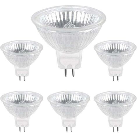 Ampoule Halogene GU5.3 50W 12V, 800lm Blanc Chaud 2700K Dimmable, Ampoule Spot Halogène MR16, pack de 6