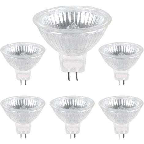 LEHONG Ampoule Halogene GU5.3 50W 12V, 800lm Blanc Chaud 2700K Dimmable, Ampoule Spot Halogène MR16, pack de 6