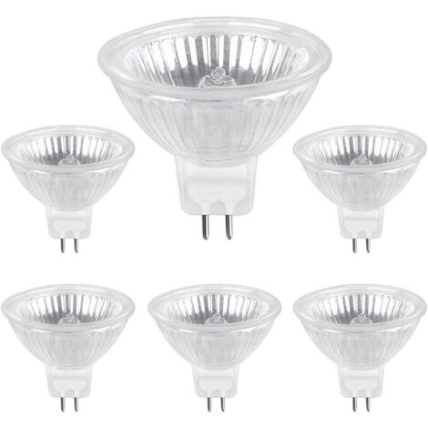 Ampoule Halogene GU5.3 50W 220V, 680lm Blanc Chaud 2700K Dimmable, Ampoule Spot Halogène MR16, pack de 6