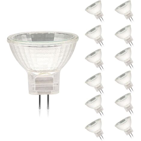 Ampoule Halogène MR11 GU4 - Lot de 12 - 12V 20W - Dimmable - Blanc Chaud 2700K - Angle 24°