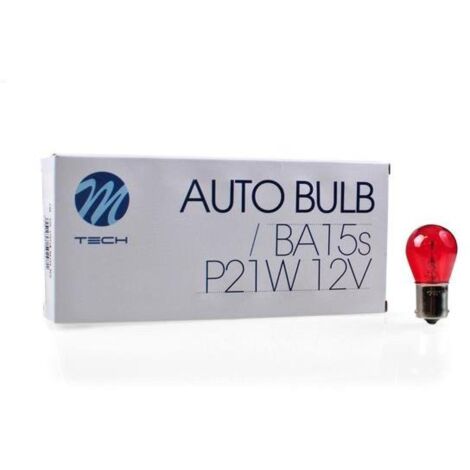 AMPOULE HALOGENE PR21W (S25) BA15S 12V 21W ROUGE (BOITE DE 10) MTECH