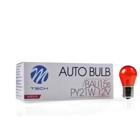 AMPOULE HALOGENE PY21W BAU15S 12V 21W ORANGE (BOITE DE 10) MTECH
