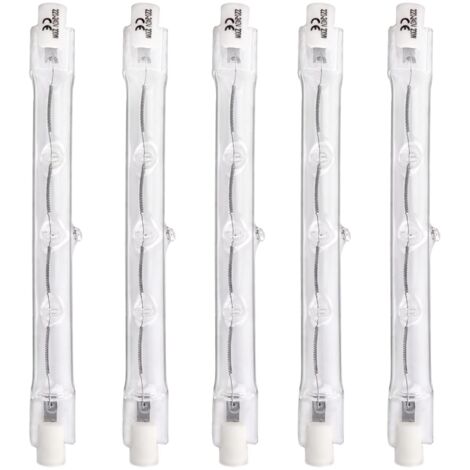 Ampoule Halogène R7S 118MM 200W Dimmable,220-240V Chaud 2700K,Projecteur Halogene Linéaire J118 R7S pour Plafonniers,Éclairage Paysager,5 Pièces