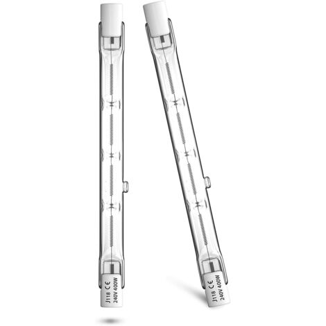 Ampoule Halogène R7s 118mm - Lot de 2 - 400W 7500Lm - Dimmable - Pour Plafonnier Et Paysage - Blanc Chaud 2800k