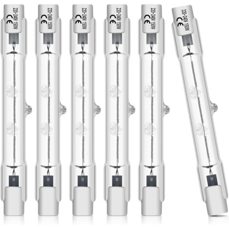 Ampoule Halogène R7s - Lot de 6 - 78mm - 150w - Dimmable - 3000k Blanc Chaud