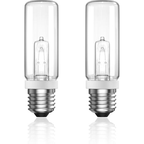 Ampoule Halogène Tubulaire E27 - Lot de 2 - Verre Transparent - Dimmable 150W - Salon Bureau Studio - Blanc Chaud 2800K