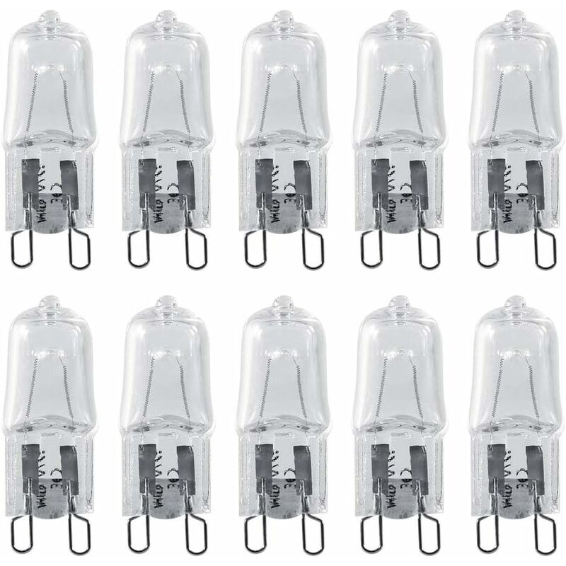 Ampoule halogène G9 à Deux Broches, 10 pièces lumière halogène de Base G9 120V 40W Remplacement d'éclairage Maison Blanc Chaud