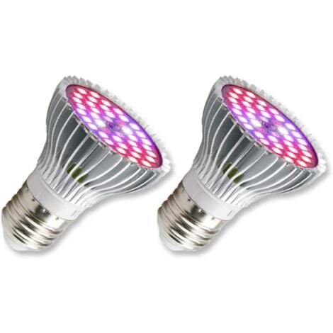 LITZEE Ampoule Horticole E27 LED pour Plantes, 30W E27 avec 40LED Lampe Plante à Spectre Complet, AC 85-265V, Lampe the Croissance et Fleurs Intérieur pour Jardin/Culture Hydroponique/Aquarium, lot de 2 [Classe énergétique A+]