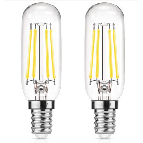 Ampoule Hotte Aspirante 40W de Remplacement Incandescent, E14 T25 LED 4W Ampoule de hotte, Ampoule à Filament Edison, Blanc, 6000K, Lampe Pour Hotte Aspirante, Paquet de 2