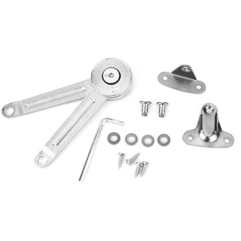 Ampoule Hydraulique pour Porte de Meuble en Alliage de Zinc Plaqué Nickel - Support de Plaque Pliante Réglable avec Clé Hexagonale (Longueur 240mm, Largeur 45x15mm)