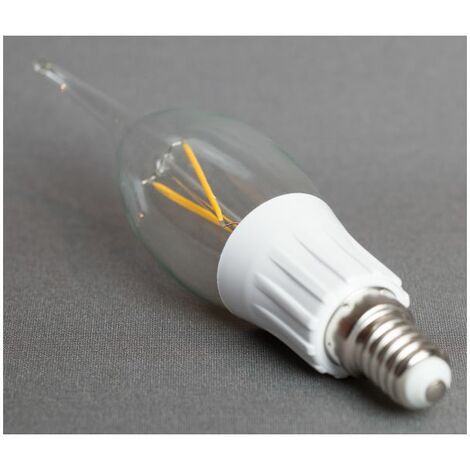 Ampoule Incandescente LED flamme E14, 2W 230V, blanc chaud