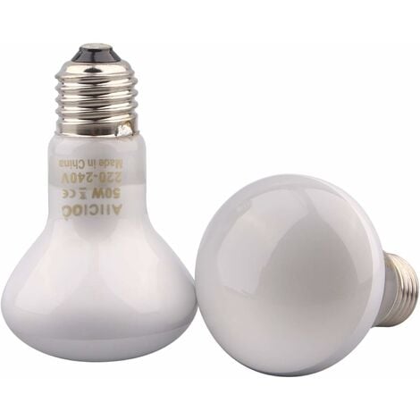 Ampoule infrarouge - Lampe chauffante Pet Light pour reptiles et amphibiens, lot de 5 50 W, blanc
