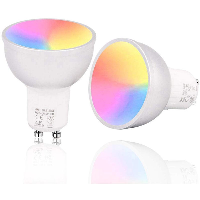 Ampoule intelligente tasse lumineuse télécommande rgb+w GU110 2pcs