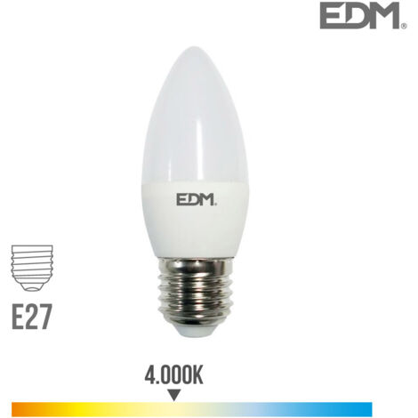 Ampoule Kerze LED E27 5W 400lm 4000K Tageslicht ø3,6x10,3cm Edm