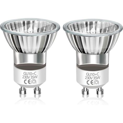 Ampoule Lampe Lave Mini GU10 35W Dimmable, 230V MR11 Ampoules Spot, 420LM Blanc Chaud 2800K, Ampoule Réflecteur pour Lampe À Lave Chauffe-bougies, 35mm de Diamètre, Lot de 2
