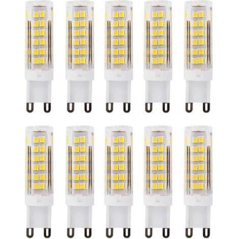 Ampoule LED 10x G9 5W équivalent à 40W Blanc Chaud 490LM AC220V