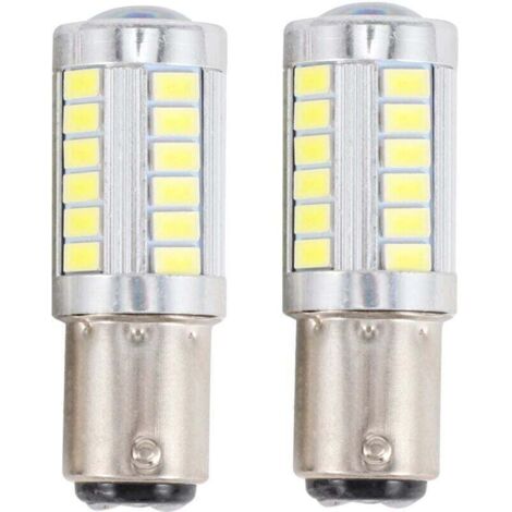 Ampoule LED 1157 P21 5W Bay15D 33 SMD 5730 Pour Feu Stop Clignotant Stationnement Blanc Xenon Lot De 2