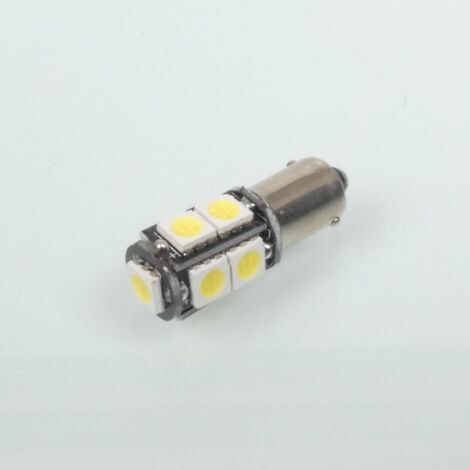 Ampoule LED 12V blanche culot BA9S CANBUS RMS pour moto scooter