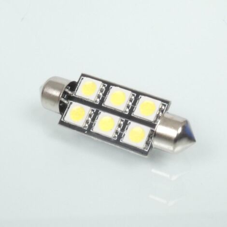 Ampoule LED 12V blanche type navette C10W 41mm CANBUS RMS pour